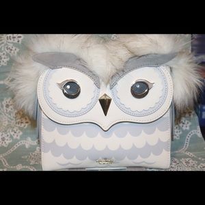 Kate spade snow bright owl leather top handle